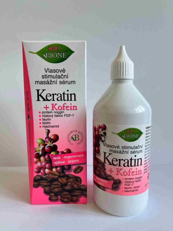 Bione Keratin+Kofein vlasové stimulační masážní sérum, 215 ml