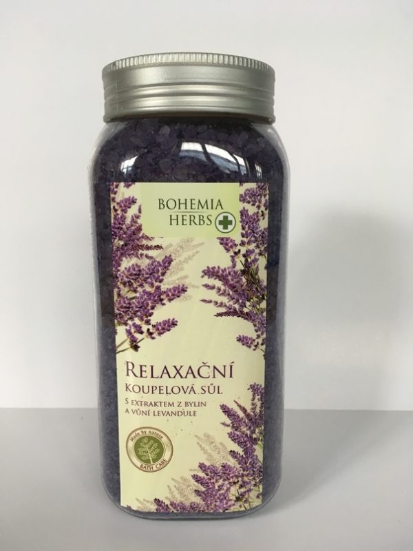 Bohemia Herbs relaxační koupelová sůl s extraktem z bylin a vůní levandule, 900 g