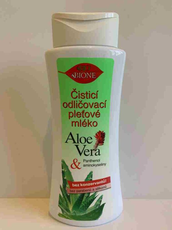 Bione ALOE VERA Čistící a odličovací pleťové mléko, 255ml